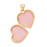 14K Yellow Gold Diamond Special Daughter Script 15mm Heart Locket view 4