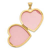 14K Yellow Gold Polished Domed Plain 21mm Heart Locket view 4