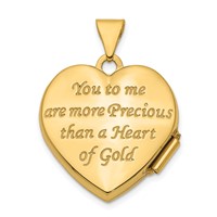 14K with White Rhodium Celtic Knot with Heart of Gold Poem on Reverse 18mm Heart Locket view 3