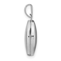 14K White Gold Polished Plain 13mm Oval Locket view 2