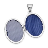14K White Gold Scalloped Border 17mm Oval Locket view 4