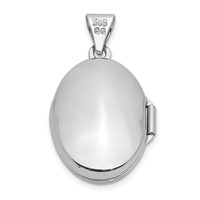 14K White Gold Floral Border 17mm Oval Locket view 3