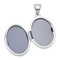 14K White Gold Floral Border 17mm Oval Locket view 4