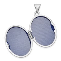 14K White Gold Floral Swirl Design 21mm Oval Locket view 4