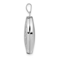 14K White Gold Floral Border 21mm Oval Locket view 2