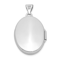 14K White Gold Diamond Vintage Filigree with Blue Fabric Interior 21mm Oval Locket view 3
