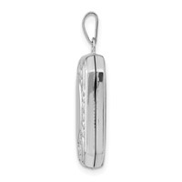 14K White Gold Fancy Border 20x 15mm Rectangle Locket view 2