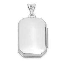 14K White Gold Fancy Border 20x 15mm Rectangle Locket view 3
