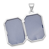 14K White Gold Fancy Border 20x 15mm Rectangle Locket view 4