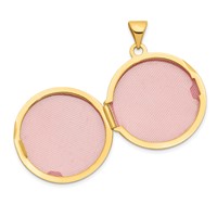 14K Scroll Design Hand Engraved 20mm Round Locket view 4