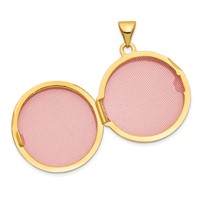 14K Yellow Gold Polished Domed 20mm Round Locket view 4