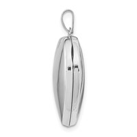 14K White Gold Polished Domed 21mm Heart Family Locket Holds 4 Photos view 2