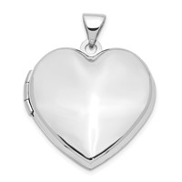 14K White Gold Polished Domed 21mm Heart Family Locket Holds 4 Photos view 1