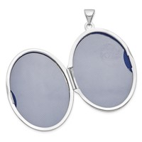14K White Gold Reversible Floral Swirl Design 32mm Oval Locket view 4
