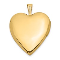 14K Yellow Gold Diamond Satin and Diamond-cut Cross 20mm Heart Locket view 3