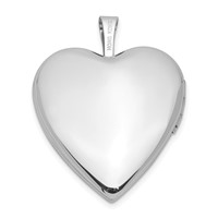 14K White Gold Diamond Satin and Diamond-cut Cross 20mm Heart Locket view 3
