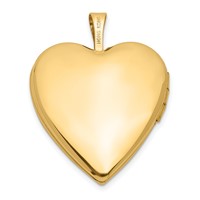 14K Yellow Gold Polished Plain 20mm Heart Locket view 3