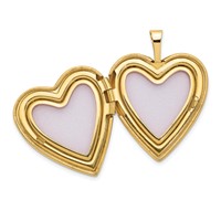 14K Yellow Gold Polished Plain 20mm Heart Locket view 4