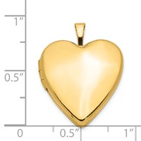 14K Yellow Gold Polished Plain 20mm Heart Locket view 5
