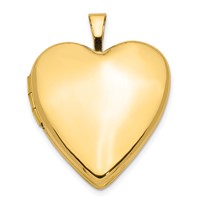 14K Yellow Gold Polished Plain 20mm Heart Locket view 1