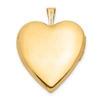 14K Yellow Gold Diamond Star 20mm Heart Locket view 3
