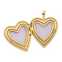 14K Yellow Gold Diamond Star 20mm Heart Locket view 4