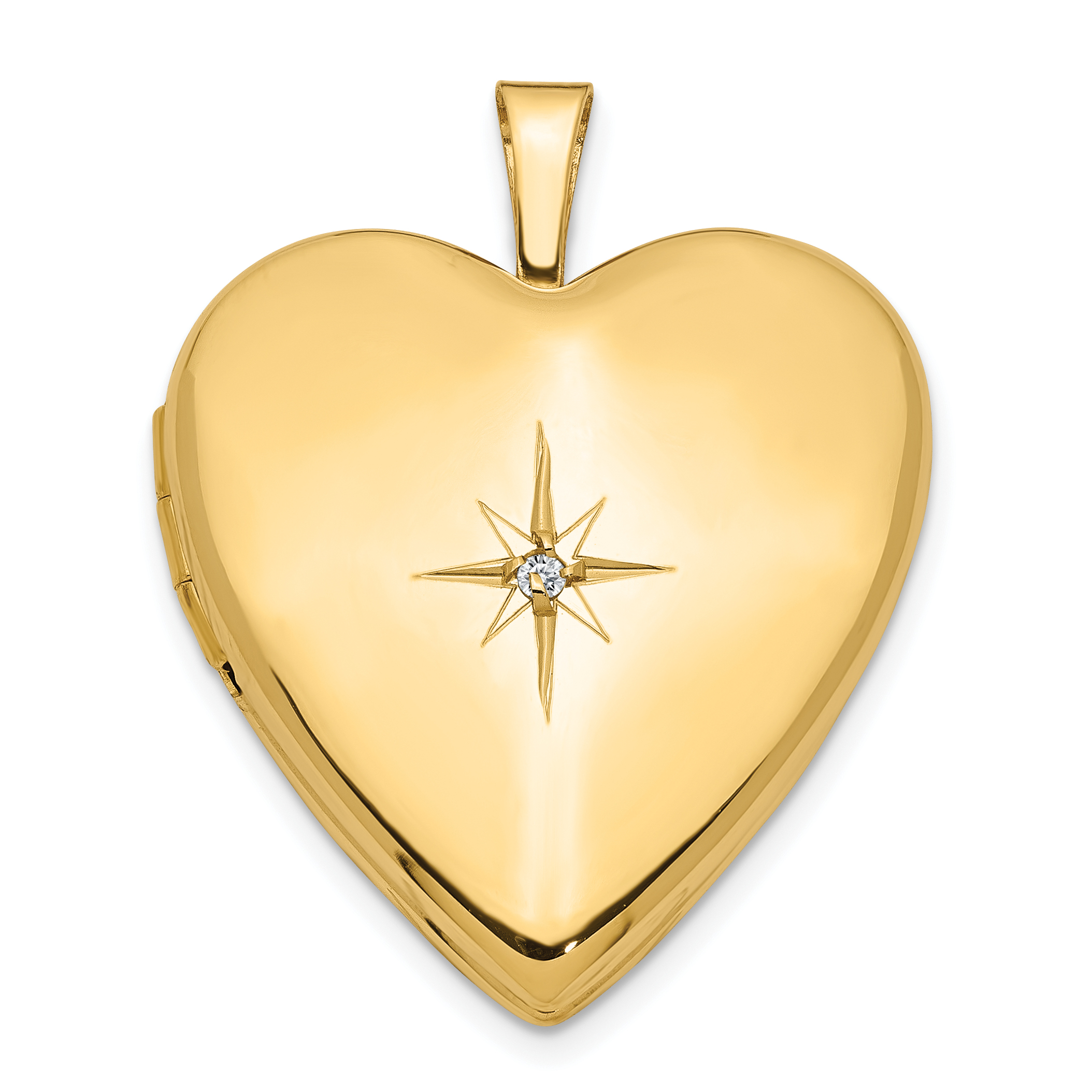 14K Diamond Star 20mm Heart Locket (XL590)