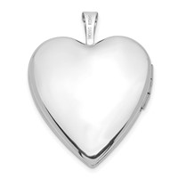 14K White Gold Diamond Star 20mm Heart Locket view 3