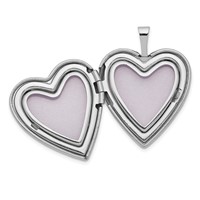 14K White Gold Diamond Star 20mm Heart Locket view 4