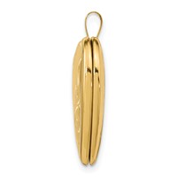 14K Yellow Gold Polished Swirl Design 20mm Heart Locket view 2