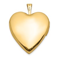 14K Yellow Gold Polished Swirl Design 20mm Heart Locket view 3