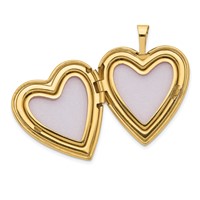 14K Yellow Gold Polished Swirl Design 20mm Heart Locket view 4
