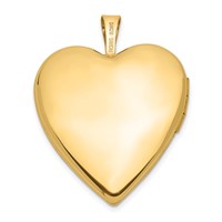 14K Yellow Gold Diamond Star with Side Swirl Edge 20mm Heart Locket view 3