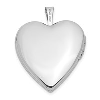 14K White Gold Diamond Star with Side Swirl Edge 20mm Heart Locket view 3