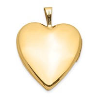 14K Yellow Gold Floral Vine Border 20mm Heart Locket view 3