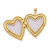 14K Yellow Gold Floral Vine Border 20mm Heart Locket view 4
