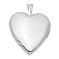 14K White Gold Floral Vine Border 20mm Heart Locket view 3