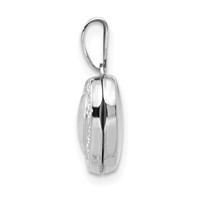 14K White Gold Scroll Border 10mm Heart Locket view 2
