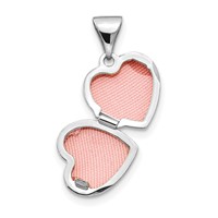 14K White Gold Scroll Border 10mm Heart Locket view 4