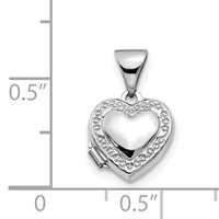 14K White Gold Scroll Border 10mm Heart Locket view 5