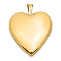 14K Yellow Gold Satin Diamond Star I Love You Script 20mm Heart Locket view 3