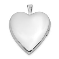 14K White Gold Pink and Green Enamel Rose I Love You Script 20mm Heart Locket view 3