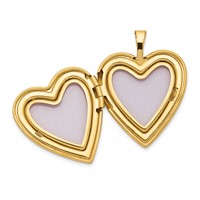 14K Pink and Green Enamel Rose 20mm Heart Locket view 4