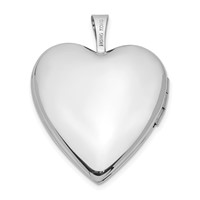 14K White Gold Mom Script with Hearts 20mm Heart Locket view 3