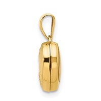 14K Yellow Gold Floral 10mm Heart Locket view 2