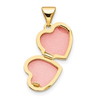 14K Yellow Gold Floral 10mm Heart Locket view 3
