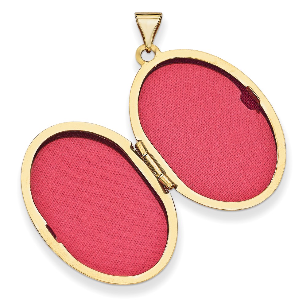 14k Fancy Half Swirl Design 26mm Oval Locket (XL623)