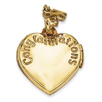 14K 15mm Yellow Gold Heart Happy 16th Birthday with CZ Locket view 3