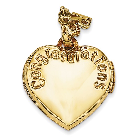 14k 15mm Heart Happy 16th Birthday with CZ Locket