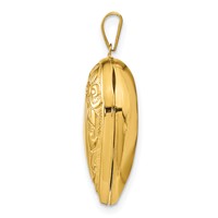 14K Yellow Gold Fancy 20mm Heart Locket view 2